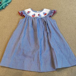 Anavini smocked sailboats bishop dress size 3